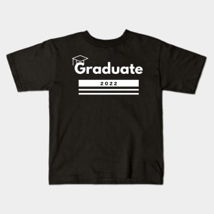 Graduate 2022. Simple Typography Black Graduation 2022 Design with Graduation Cap. Kids T-Shirt